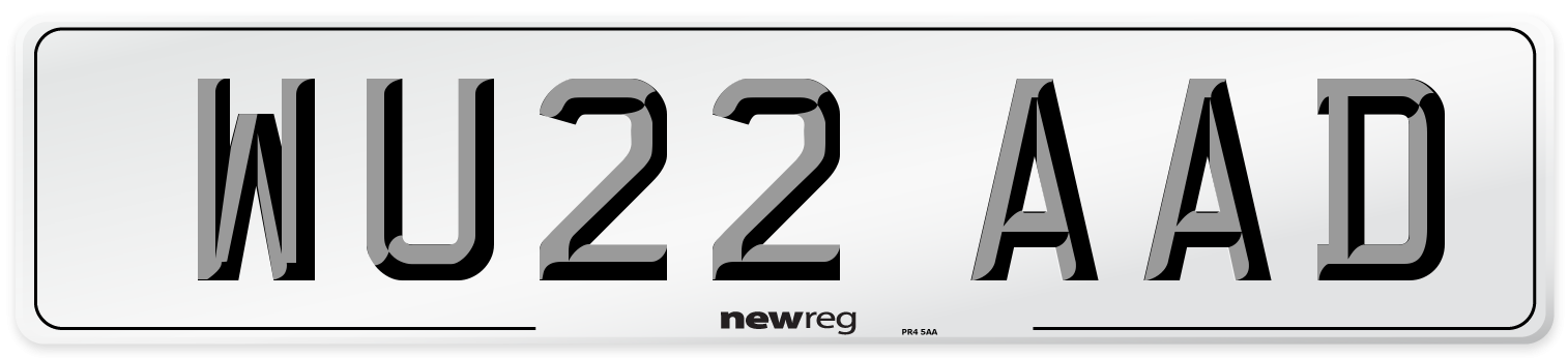 WU22 AAD Number Plate from New Reg